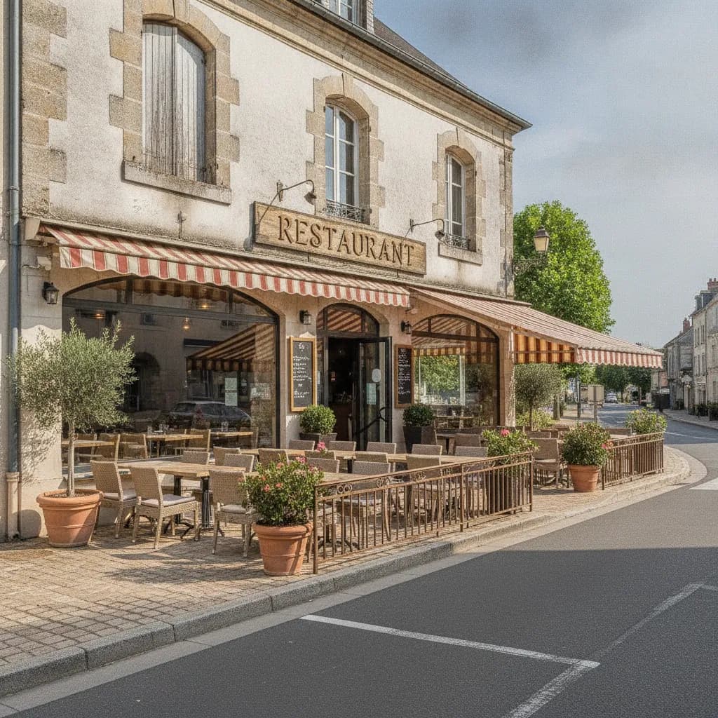 Restaurant 300m² à Pavie : terrasse - cuisine équipée - Image 1