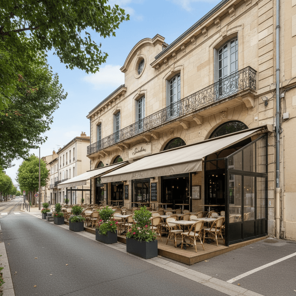 Restaurant 800m² à Montpellier : extraction - parking