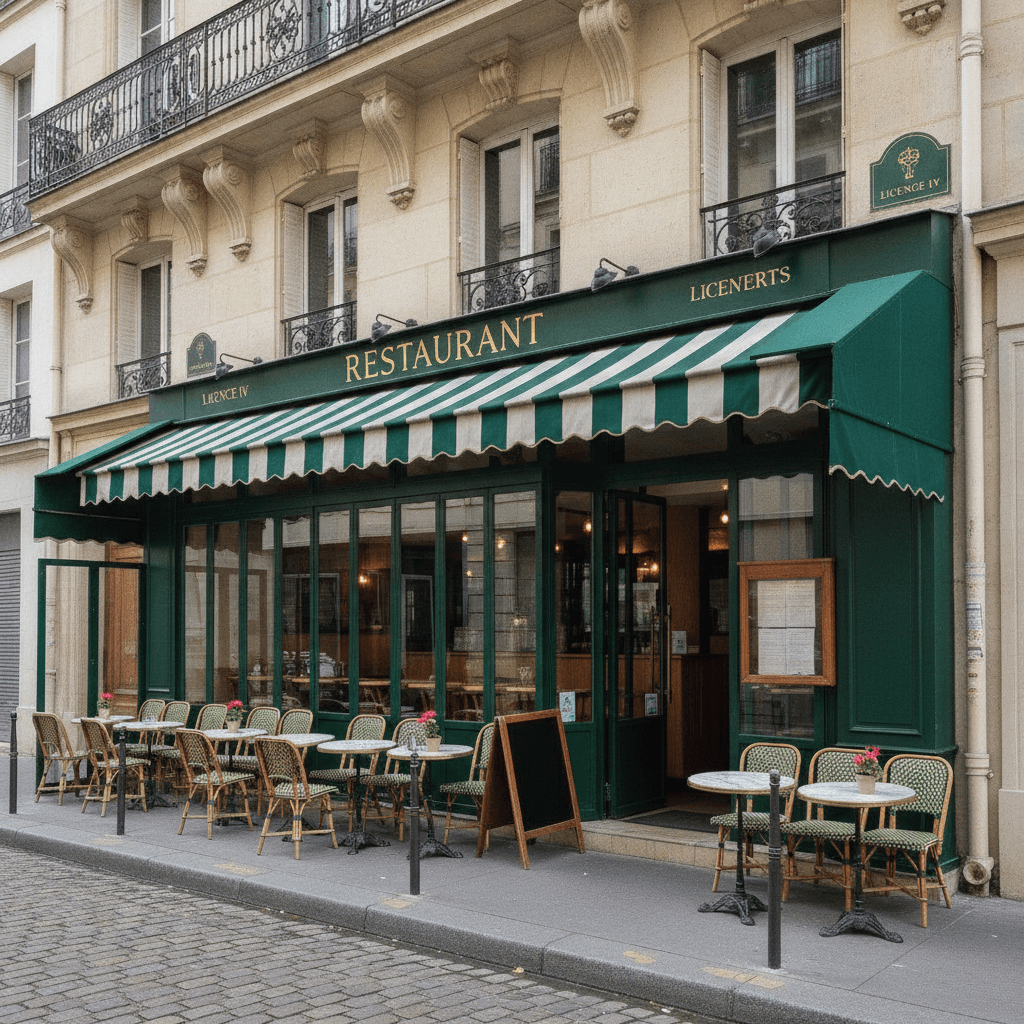 Restaurant 22 couverts à Paris : terrasse - licence IV