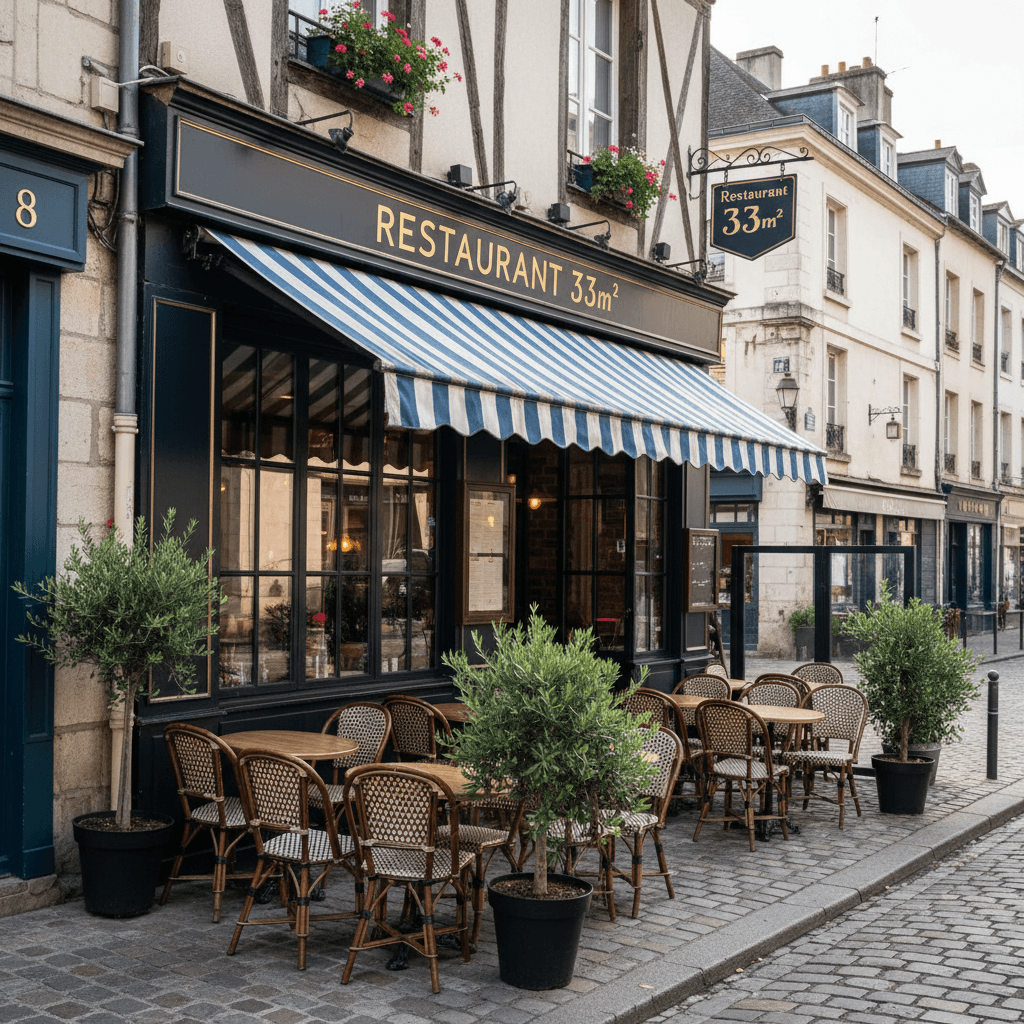 Restaurant 33m² à Rennes : terrasse - licence IV