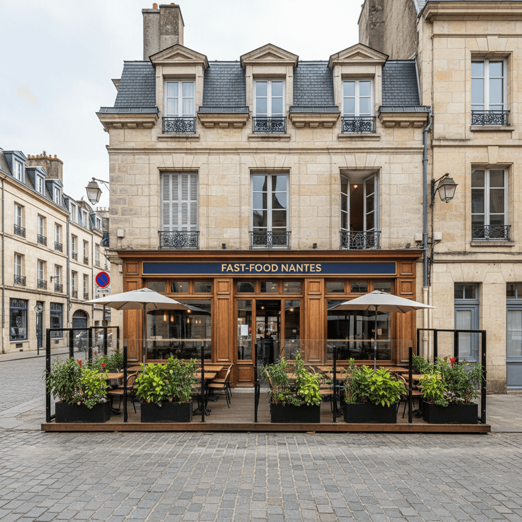 Fast-food 178m² à Nantes : terrasse - licence IV