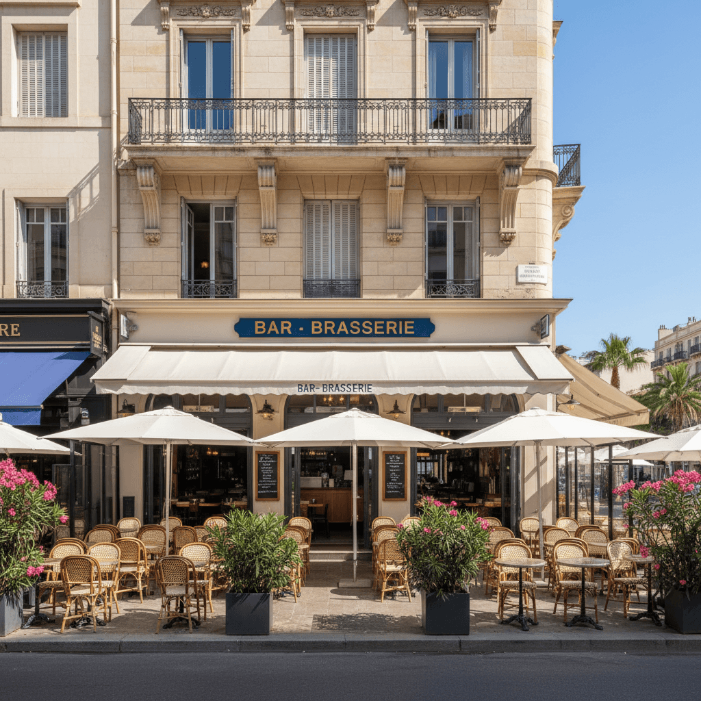 Bar-brasserie 260m² à Marseille : terrasse - licence IV
