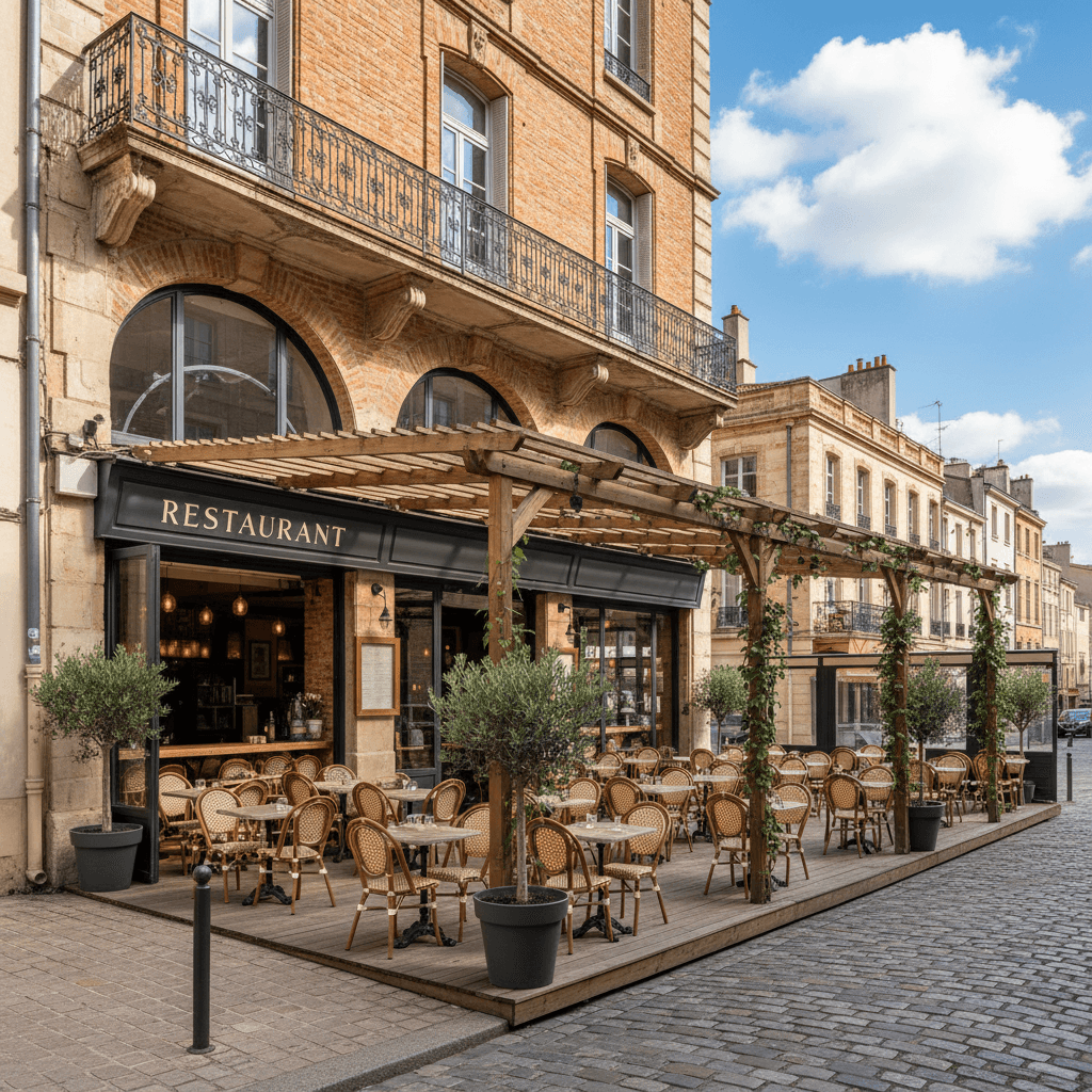 Restaurant 174m² à Toulouse : terrasse - licence IV