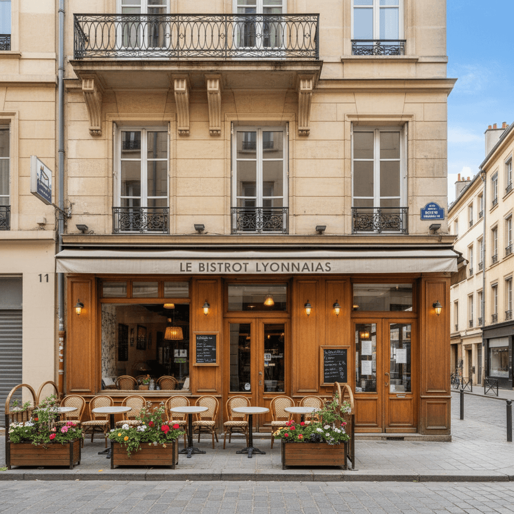 Restaurant 99m² à Lyon : terrasse - cuisine équipée - Image 1