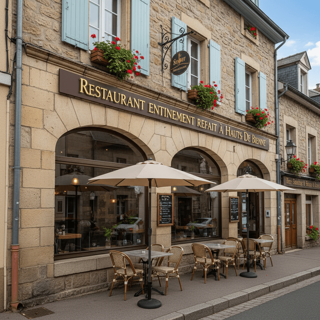 Restaurant à Hauts De Bienne : terrasse - licence IV - Image 1