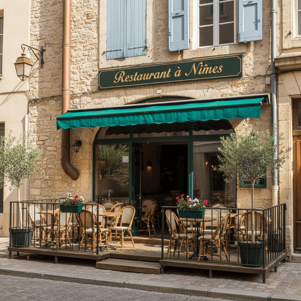 Restaurant à Nîmes avec Terrasse et Conduit de Cheminée - Image 1