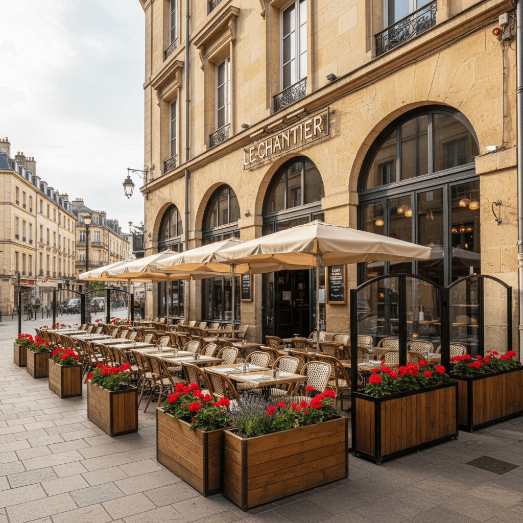 Restaurant 50m² à Bordeaux : terrasse - extraction