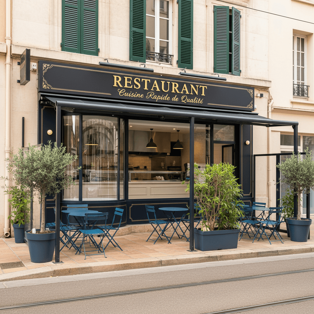 Fast-food 55m² à Marseille : terrasse