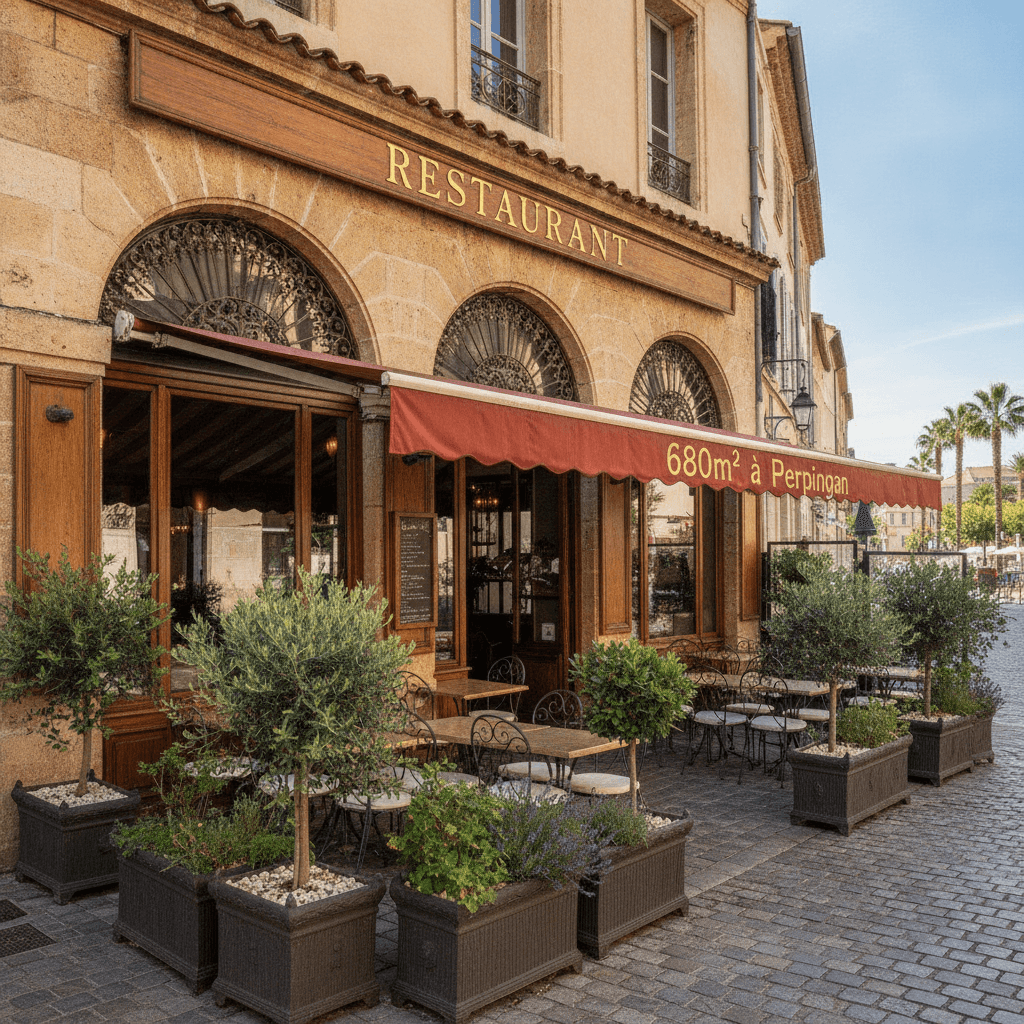 Restaurant 680m² à Perpignan : terrasse - extraction - Image 1