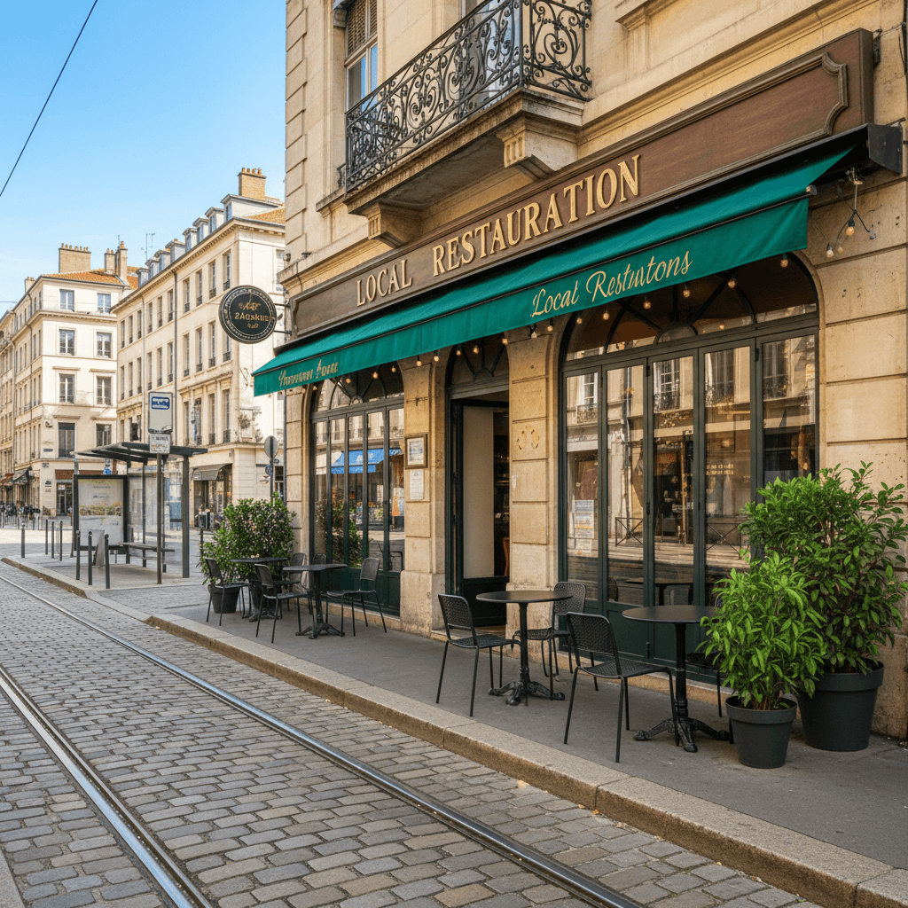 Fast-food 100m² à Lyon : terrasse - extraction - Image 1
