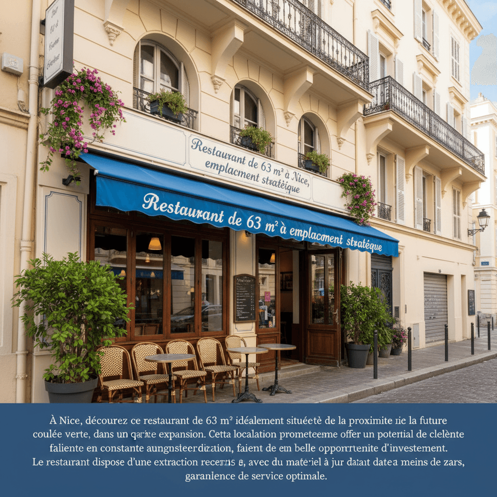 Restaurant 63m² à Nice : extraction