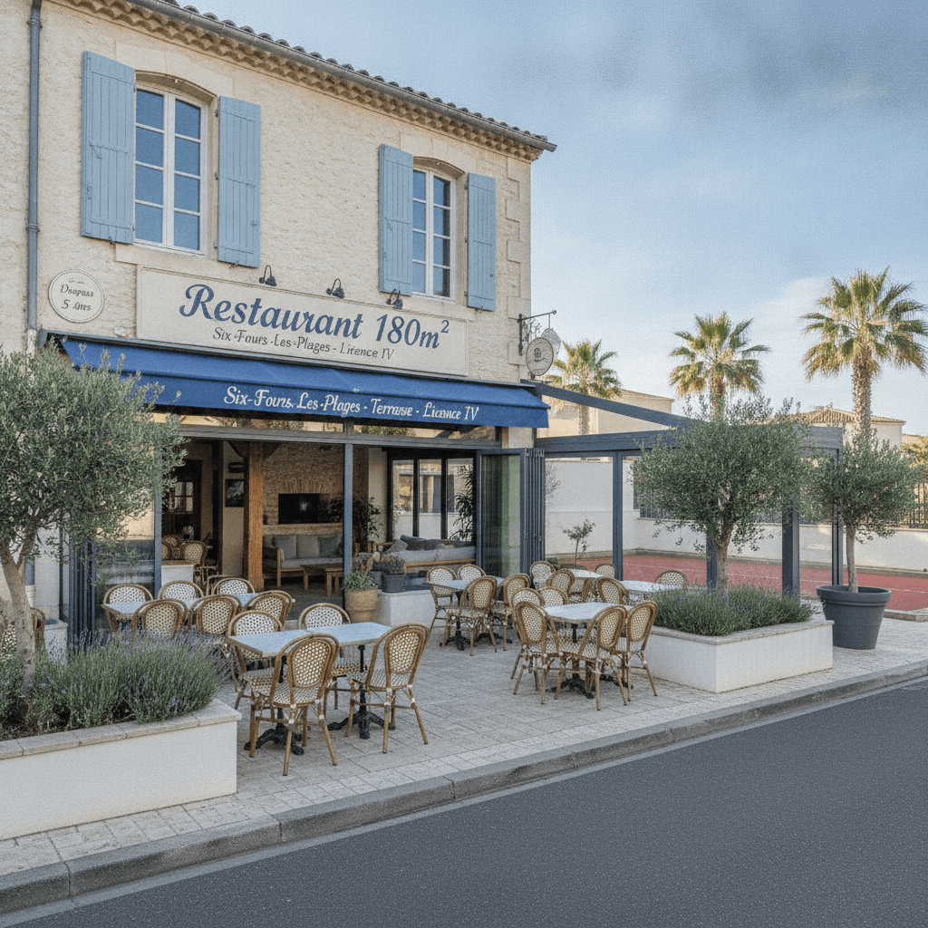 Restaurant 180m² à Six-Fours-Les-Plages : terrasse - licence IV - Image 1