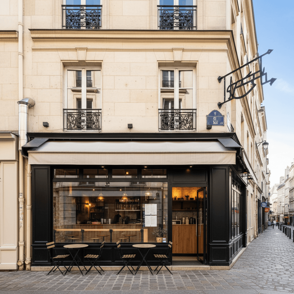 Fast-food 30 couverts à Paris : terrasse - extraction