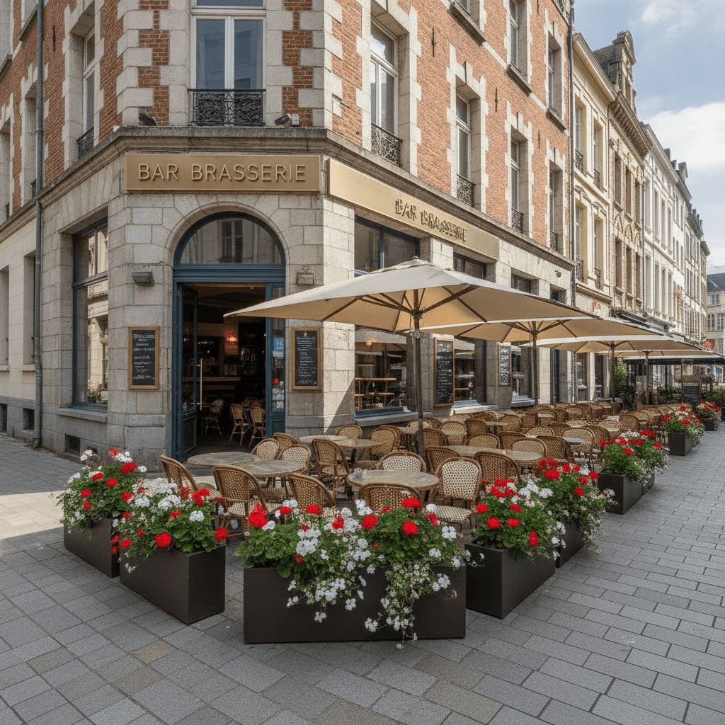 Bar-brasserie 60m² à Lille : terrasse - licence IV