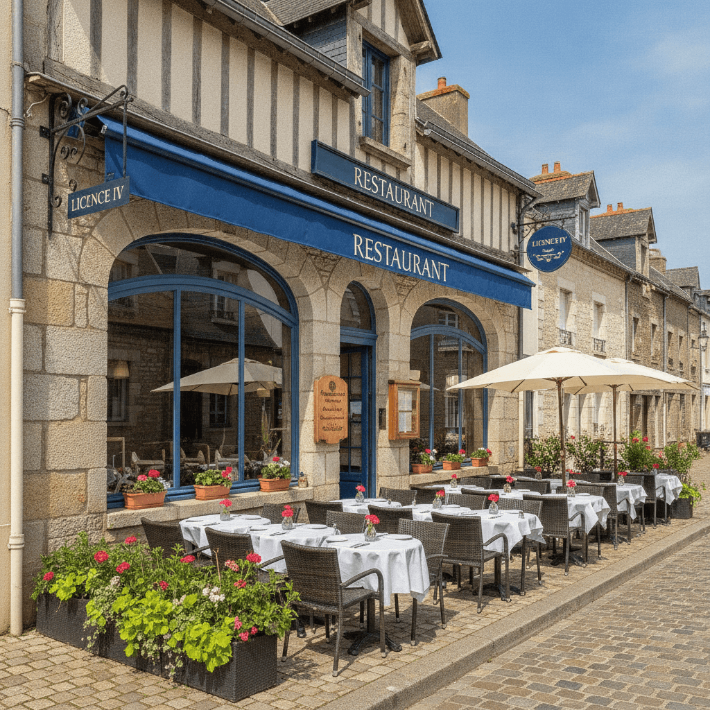 Restaurant à Port-Bail-Sur-Mer : terrasse - licence IV