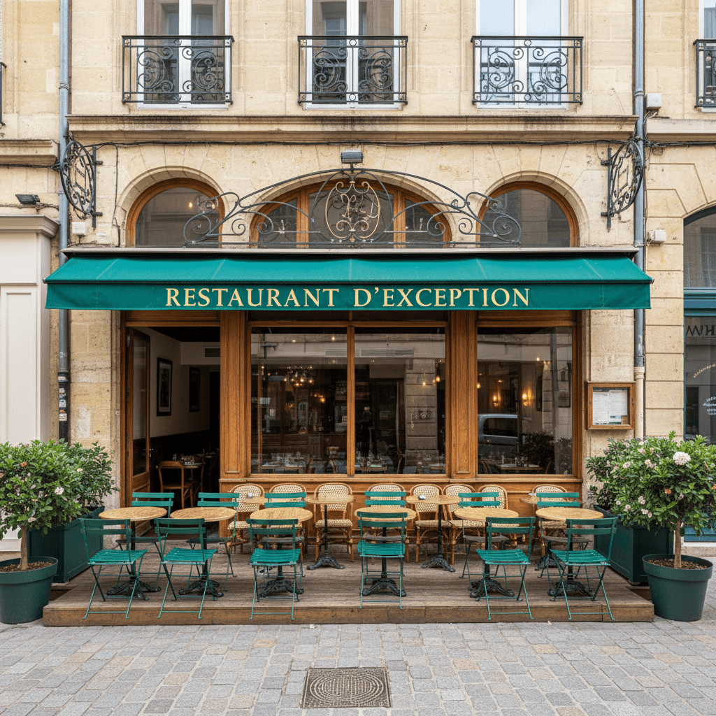 Restaurant 45m² à Bordeaux : terrasse - extraction