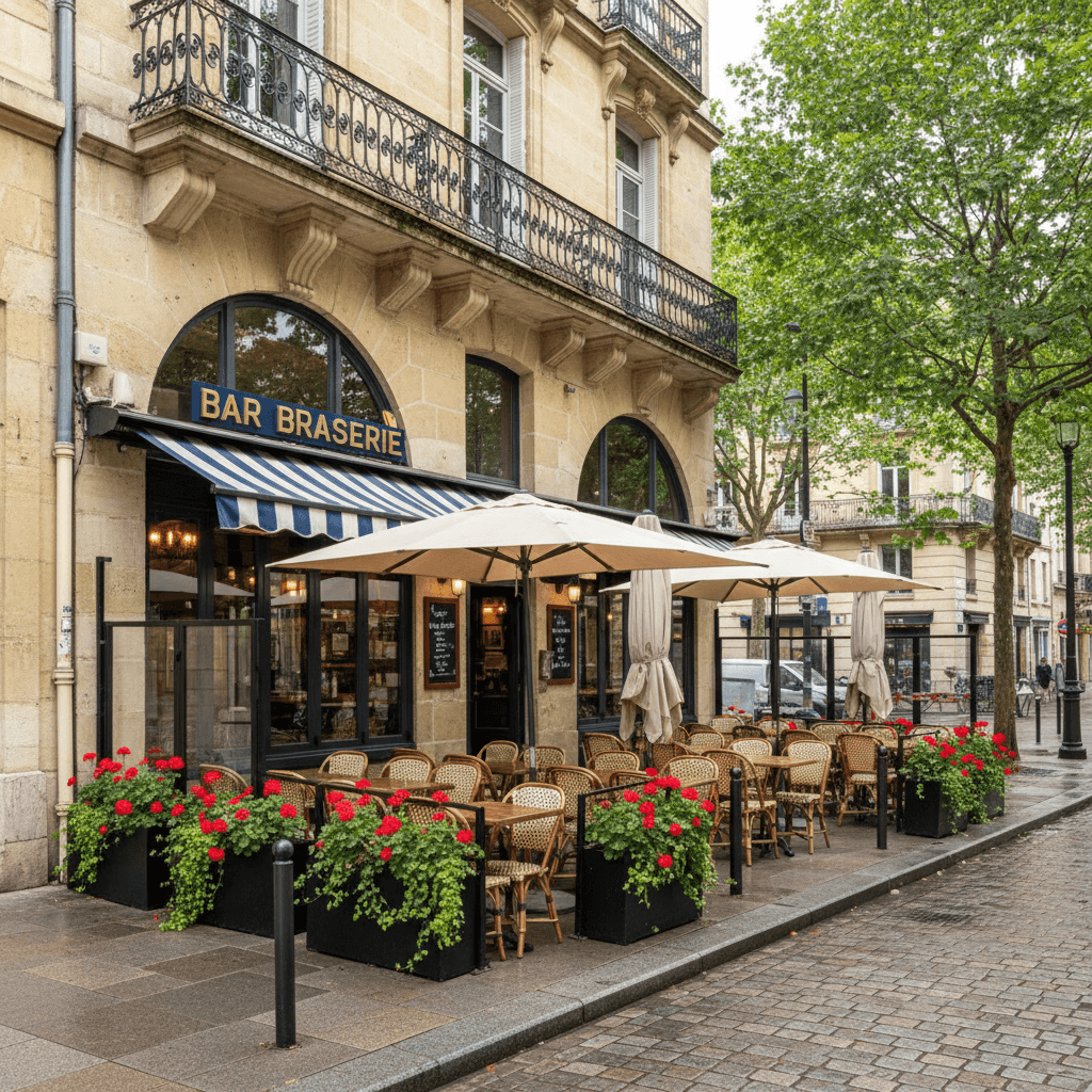 Bar-brasserie 85m² à Bordeaux : terrasse - licence IV