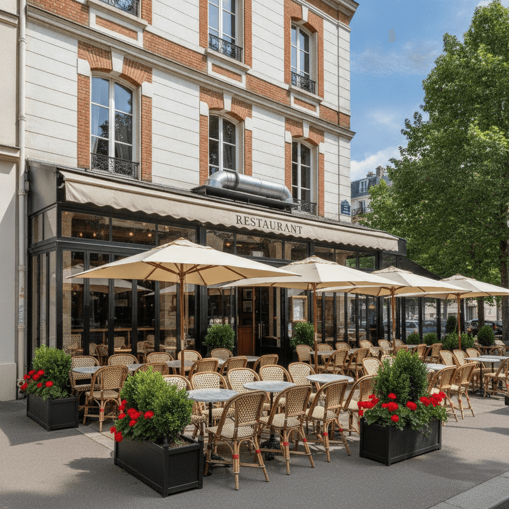 Restaurant 60 couverts à Rueil-Malmaison : terrasse - extraction - Image 1
