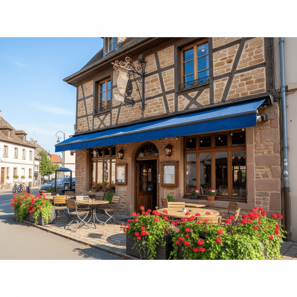 Restaurant à Oberhoffen-Sur-Moder : terrasse - licence IV - Image 1