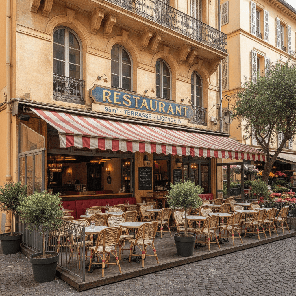 Restaurant 95m² à Nice : terrasse - licence IV