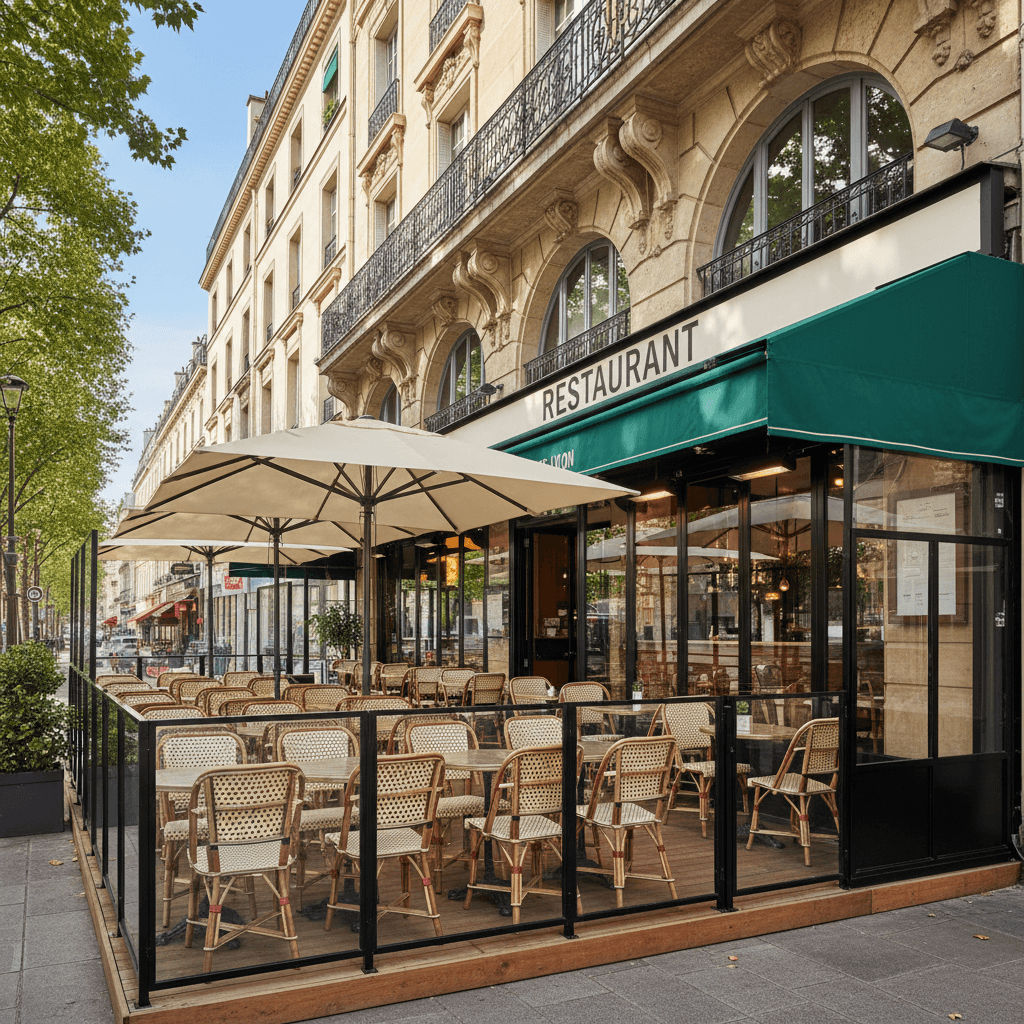 Restaurant 40 couverts à Paris : terrasse - licence IV