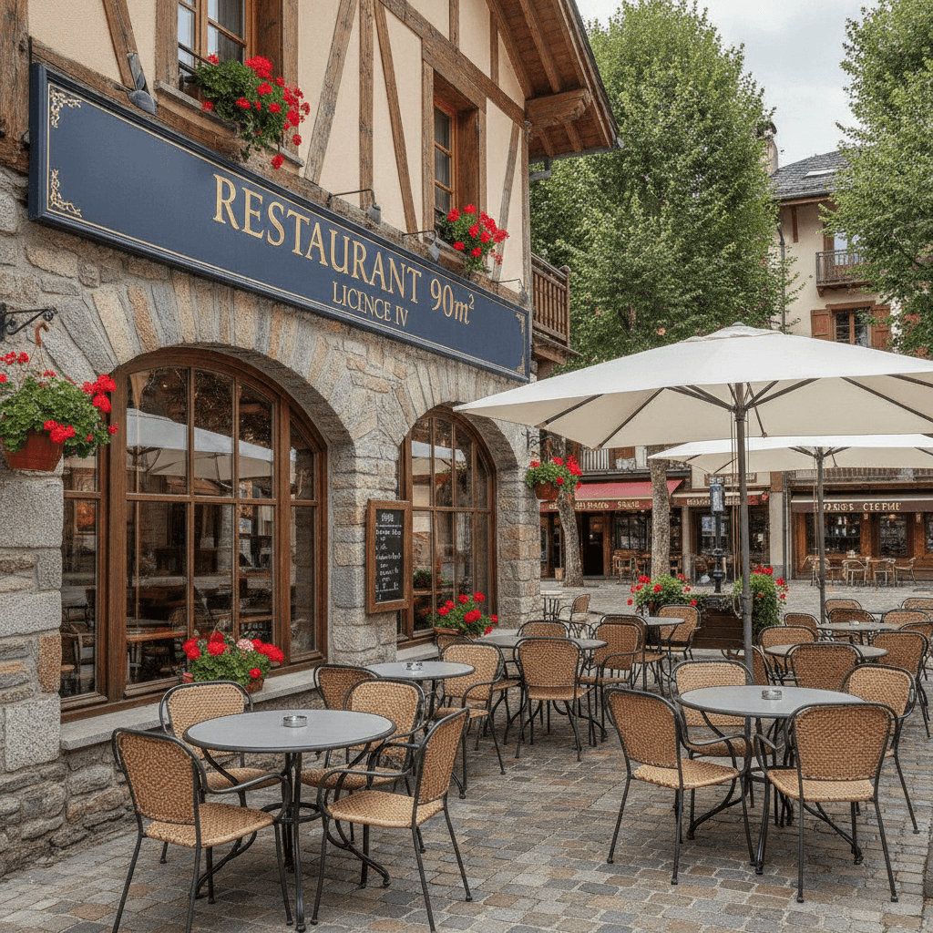 Restaurant 90m² à Samoëns : terrasse - licence IV - Image 1