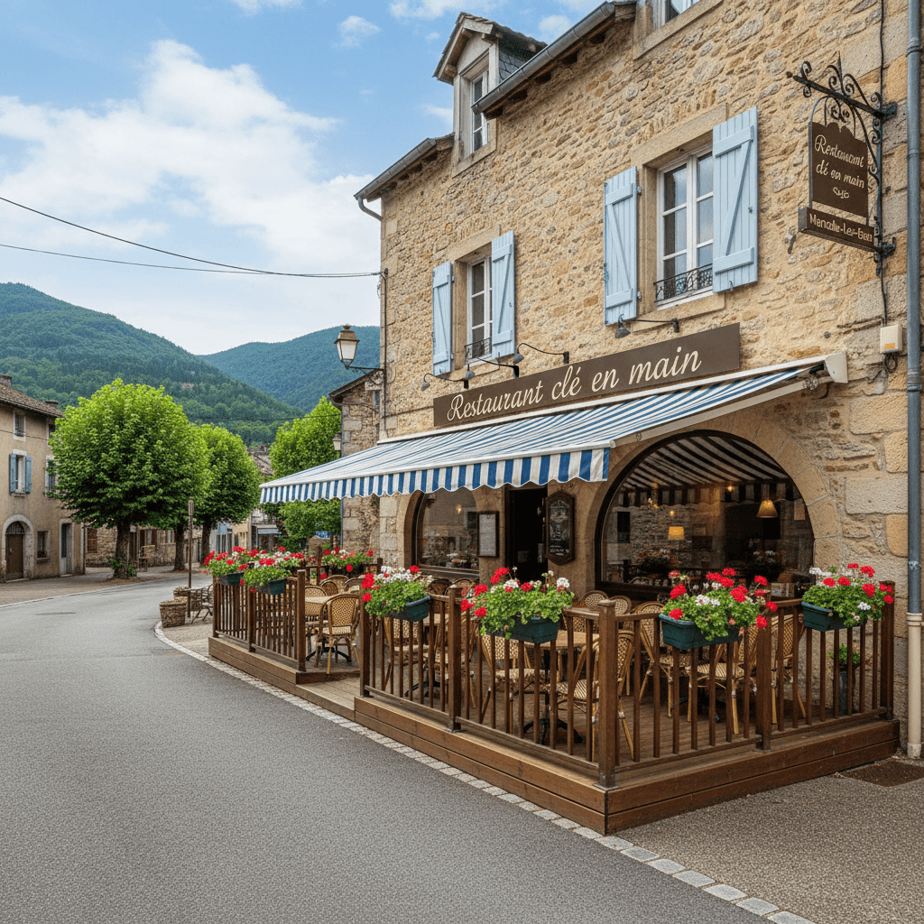 Restaurant 83m² à Marcols-Les-Eaux : terrasse - licence IV - Image 1