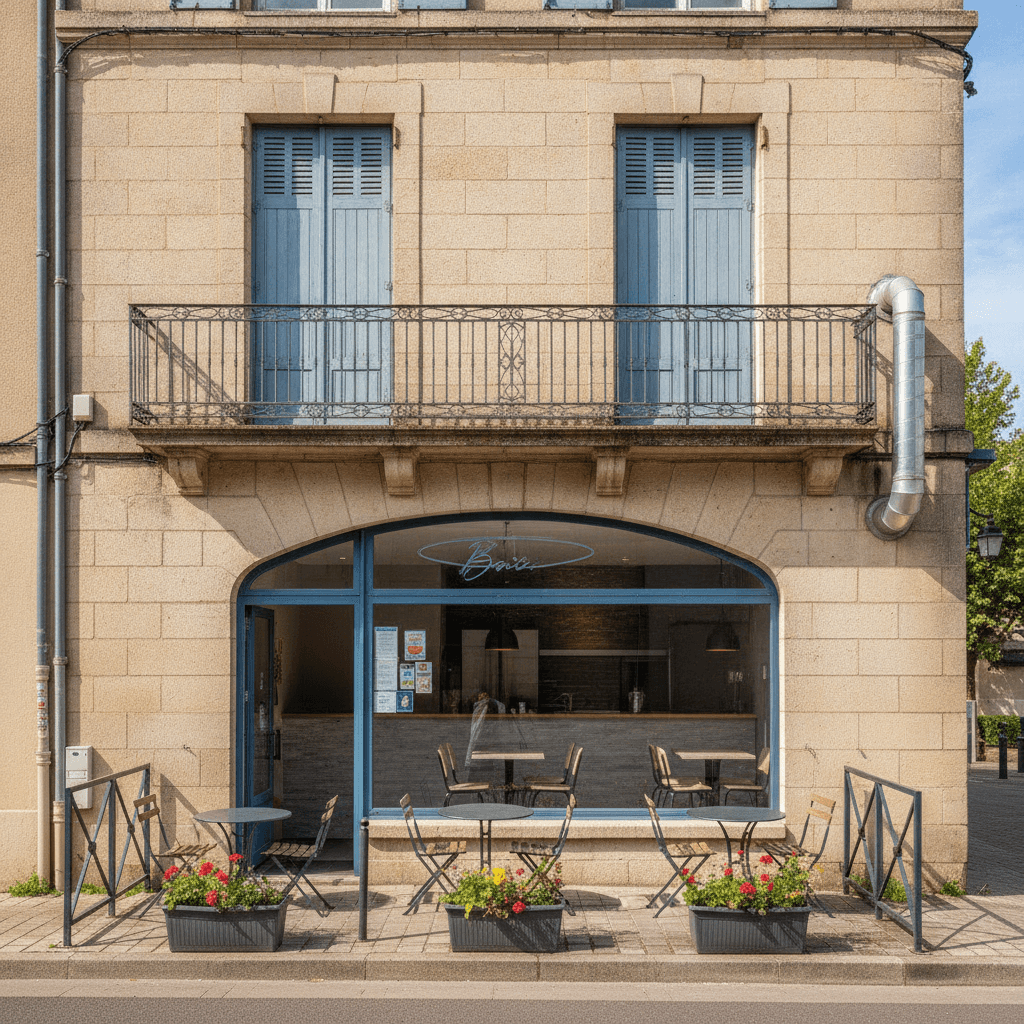 Fast-food à Brive-La-Gaillarde : terrasse - extraction