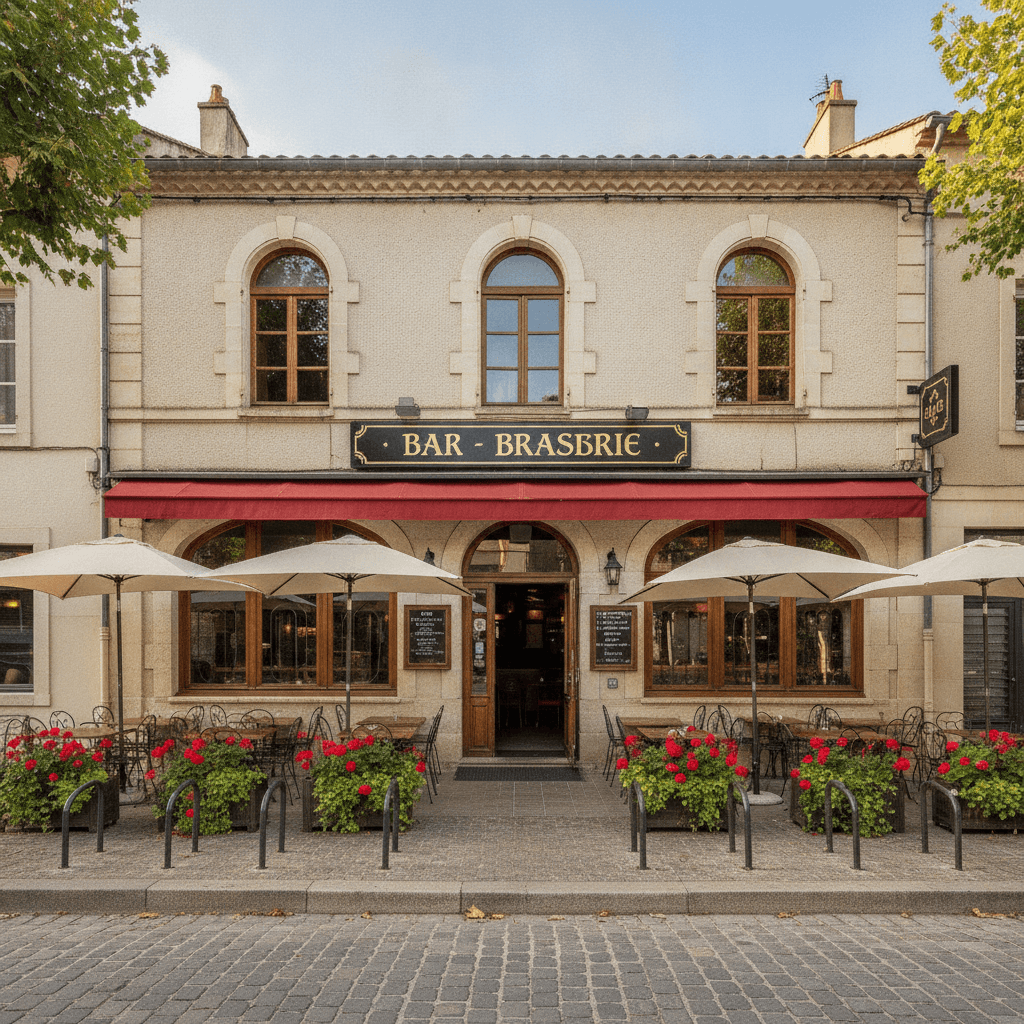 Bar-brasserie 200m² à Névian : terrasse - licence IV - Image 1