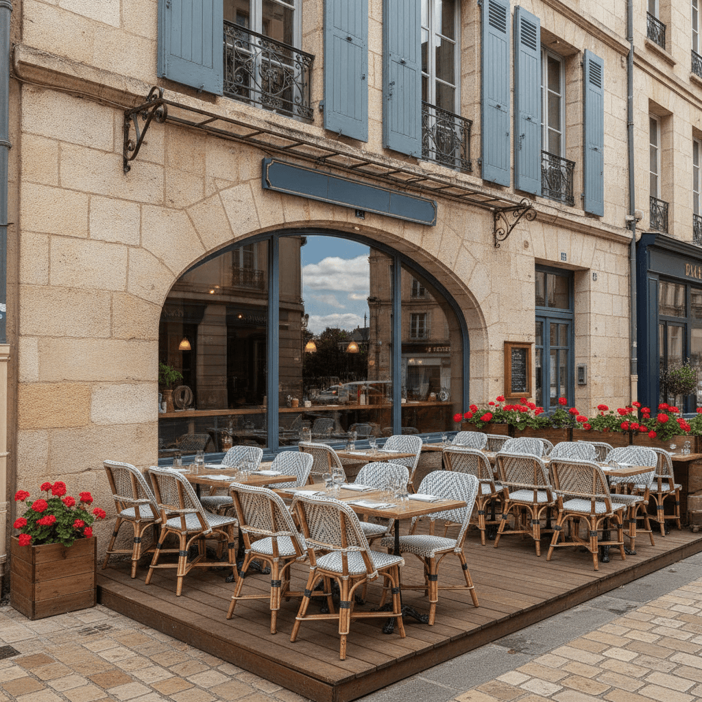 Restaurant 130m² à Nantes : terrasse - cave/réserve