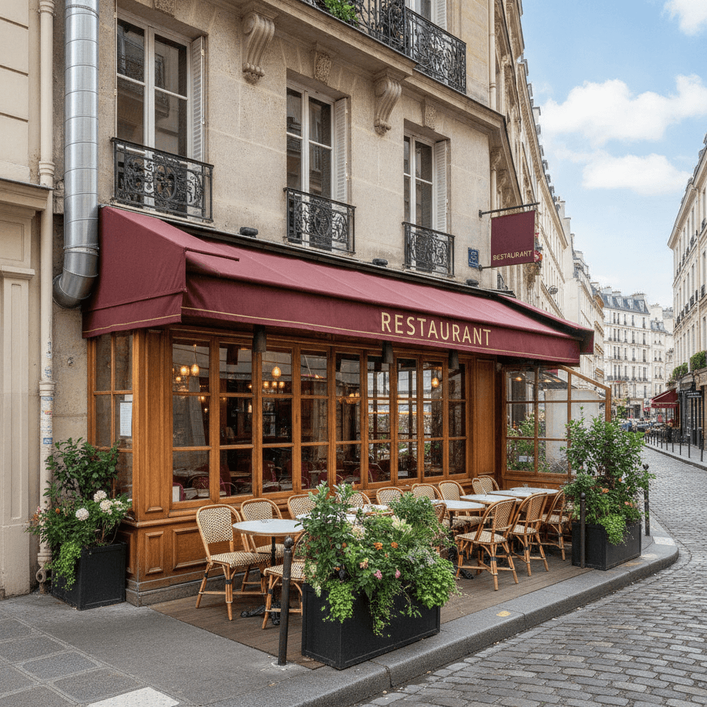 Restaurant 28 couverts à Paris : terrasse - extraction - Image 1