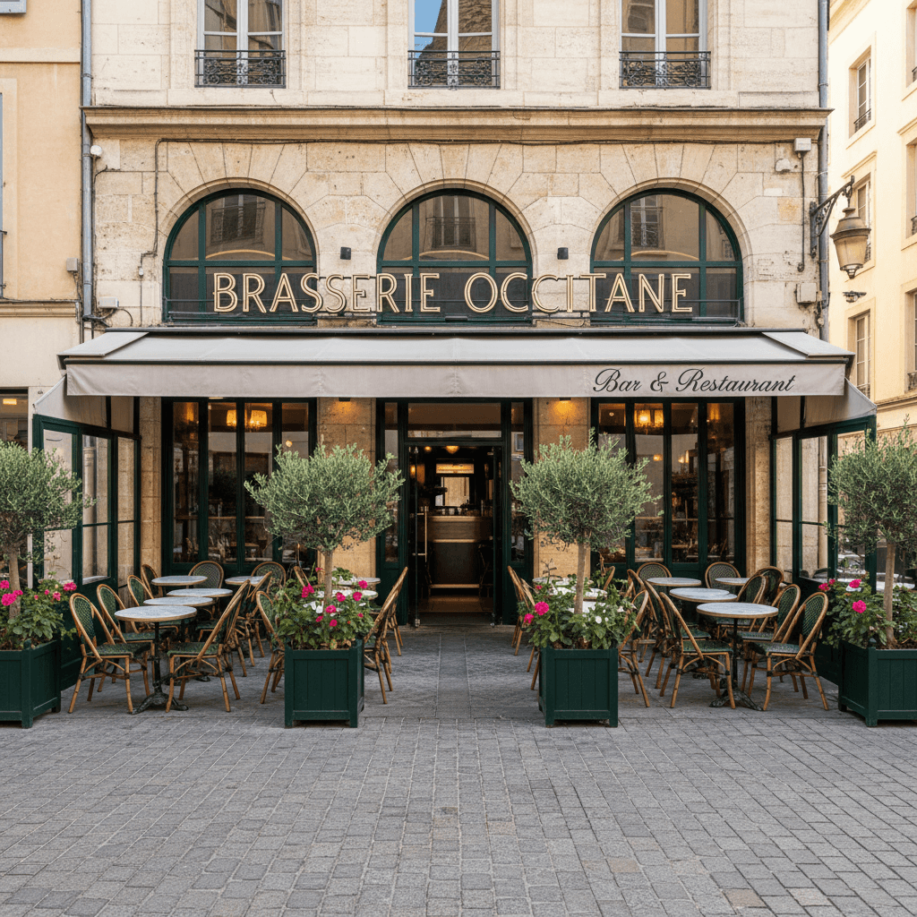 Bar-brasserie 280m² à Montpellier : terrasse - licence IV