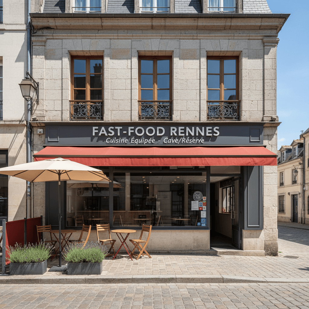Fast-food 30m² à Rennes : cuisine équipée - cave/réserve