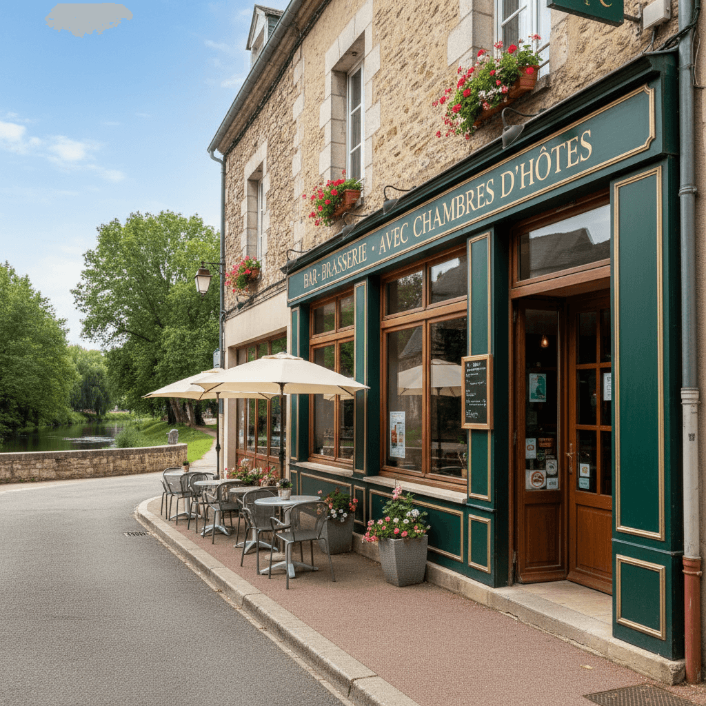 Bar-brasserie 400m² à Saint-Loup-Lamairé : terrasse - licence IV - Image 1