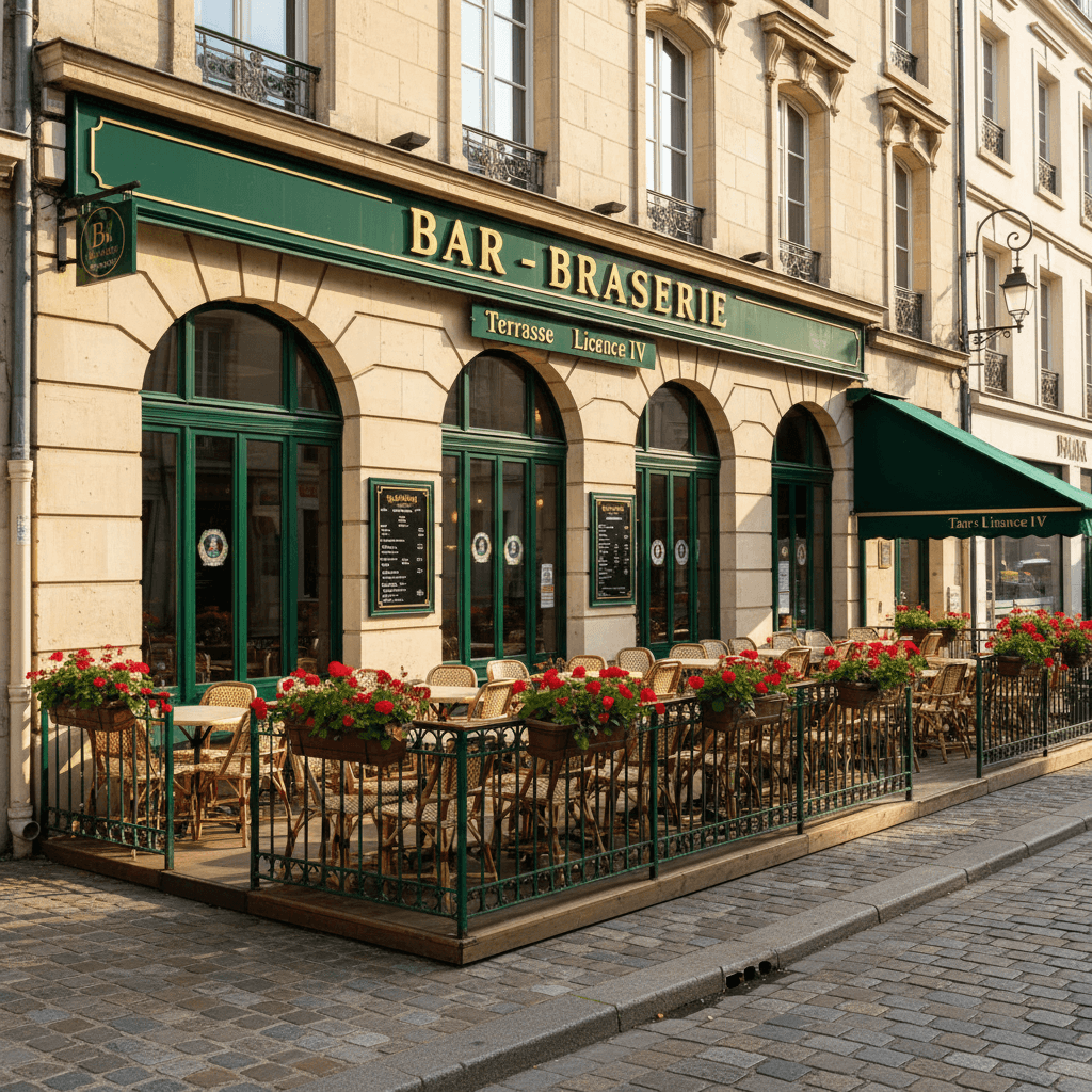 Bar-brasserie 330m² à Châteaudun : terrasse - licence IV