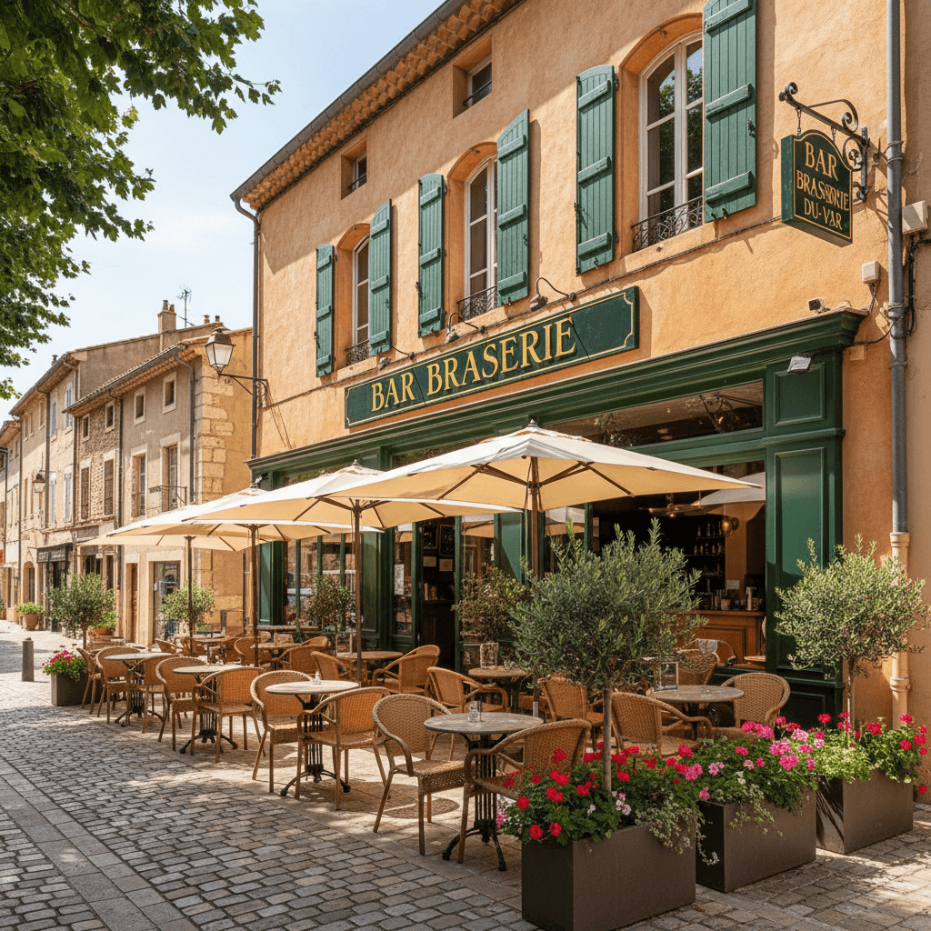 Bar-brasserie 80m² à Pierrefeu-Du-Var : terrasse - licence IV - Image 1