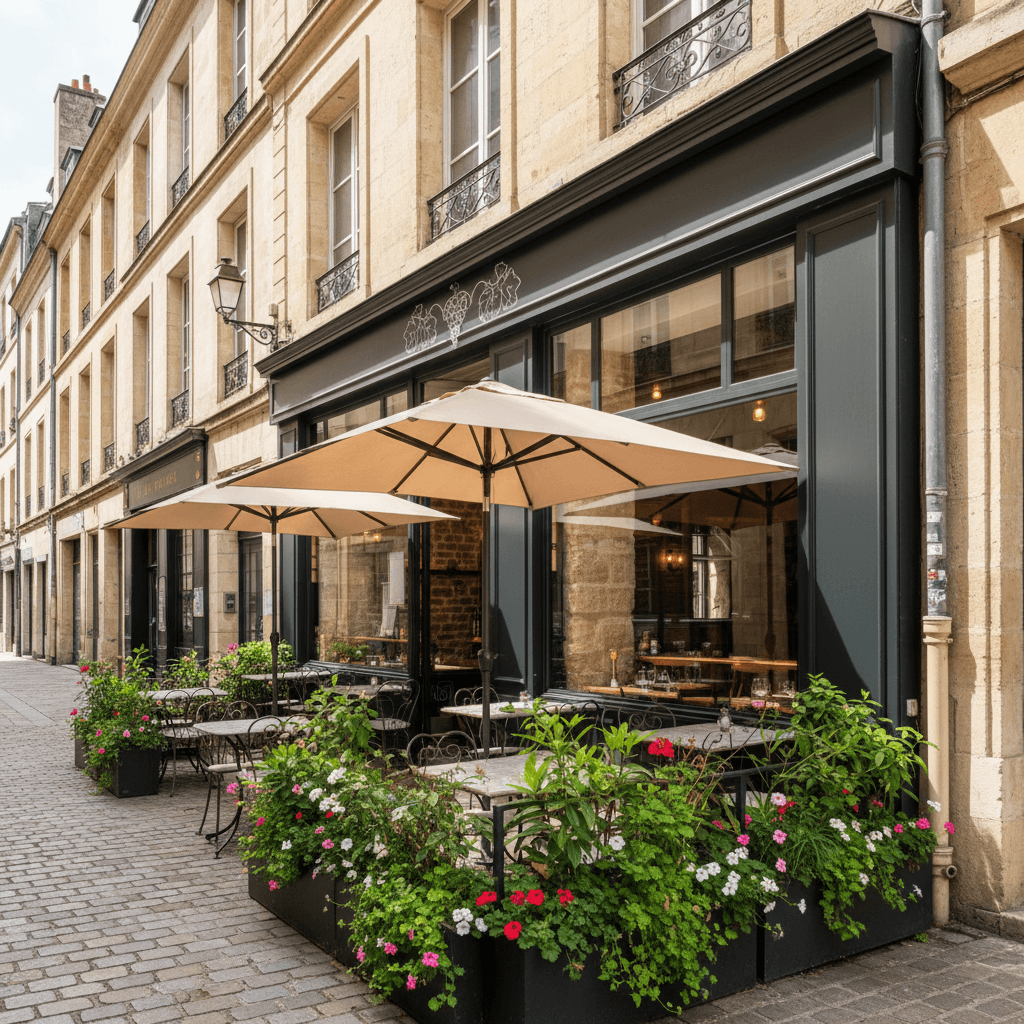 Restaurant 85m² à Bordeaux : terrasse - extraction