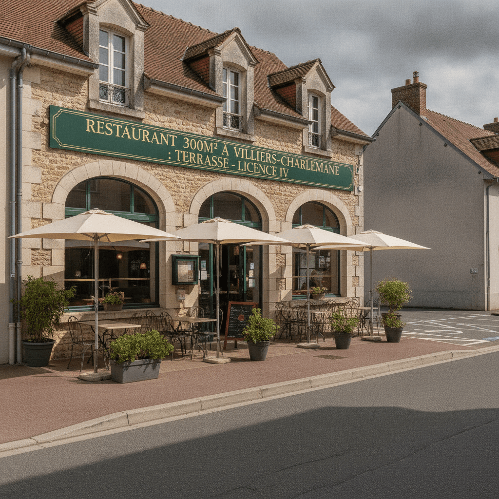 Restaurant 300m² à Villiers-Charlemagne : terrasse - licence IV - Image 1