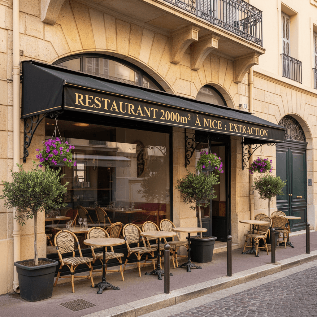 Restaurant 2000m² à Nice : extraction