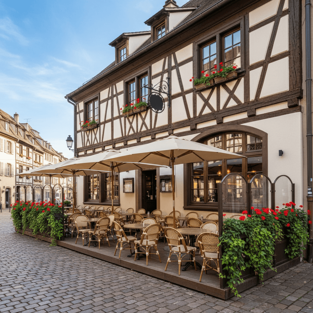 Restaurant à Strasbourg : terrasse - extraction