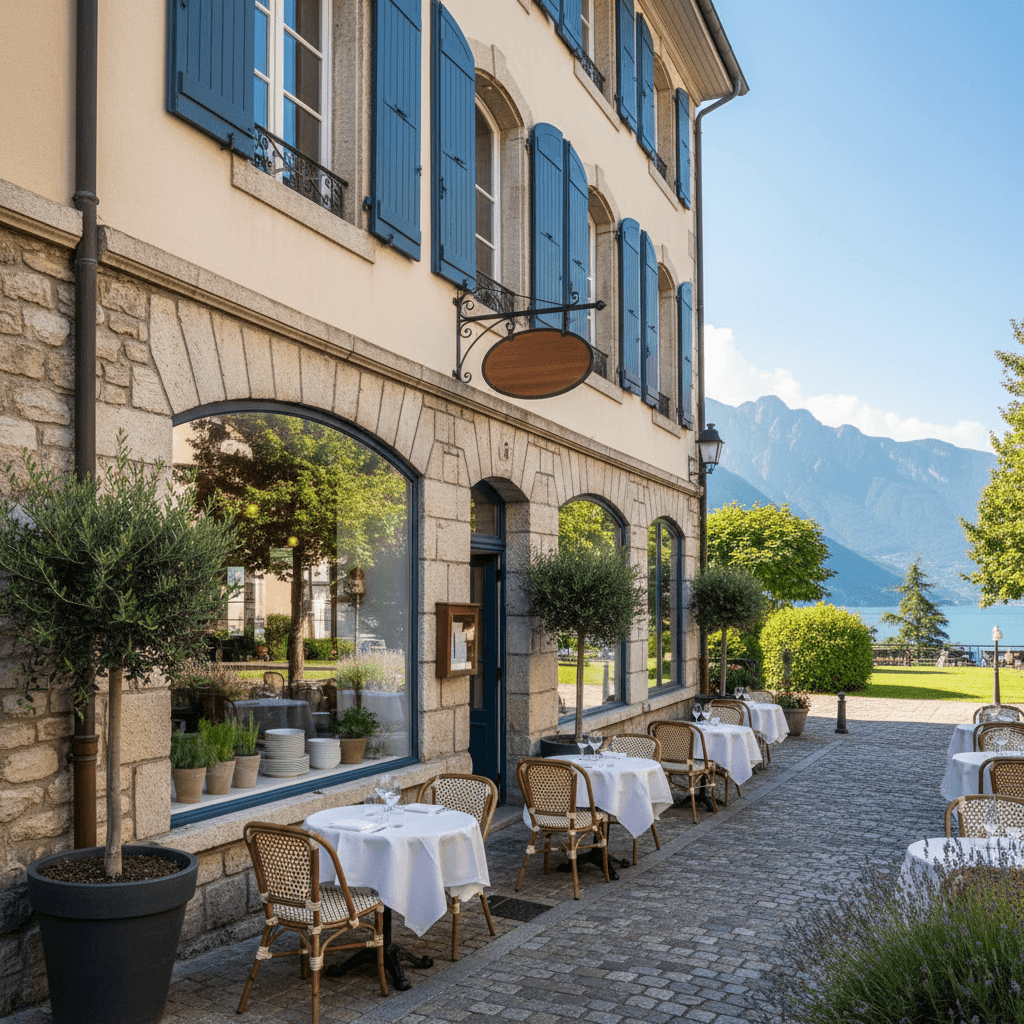 Restaurant à Annecy : terrasse - extraction - Image 1