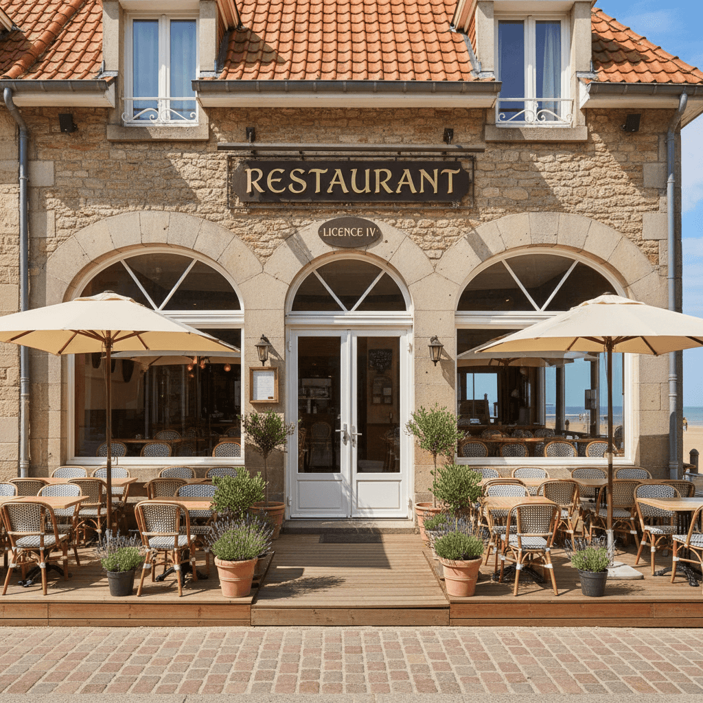 Restaurant à Leffrinckoucke : terrasse - licence IV - Image 1