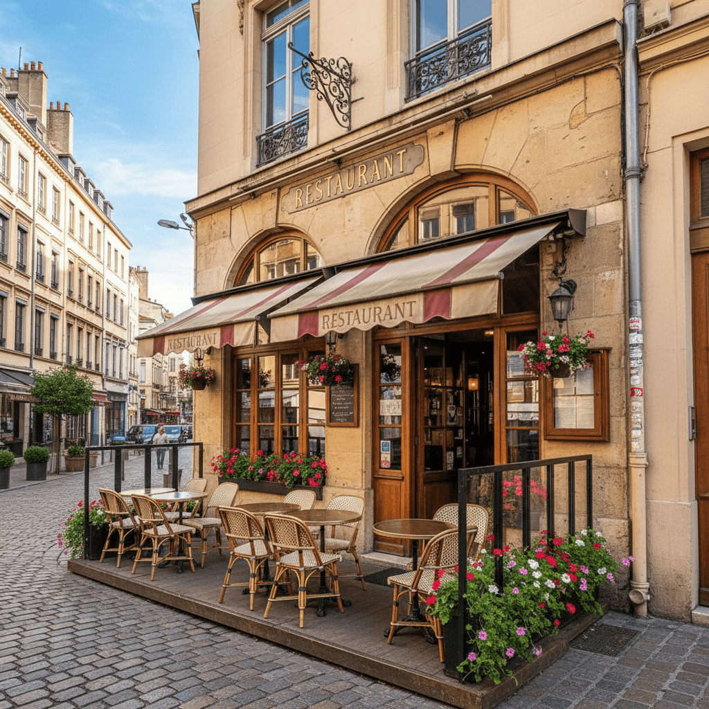 Restaurant 94m² à Lyon : terrasse - licence IV