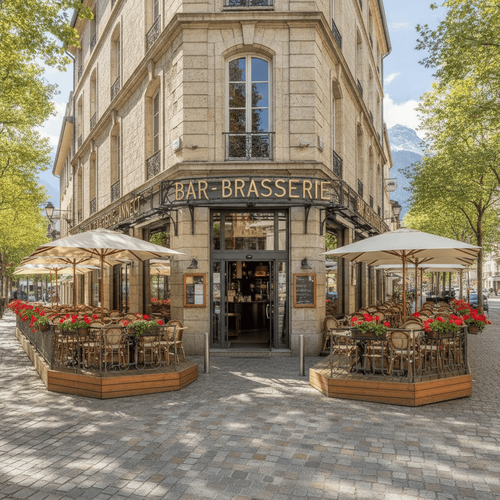 Bar-brasserie 437m² à Annecy : terrasse - licence IV - Image 1