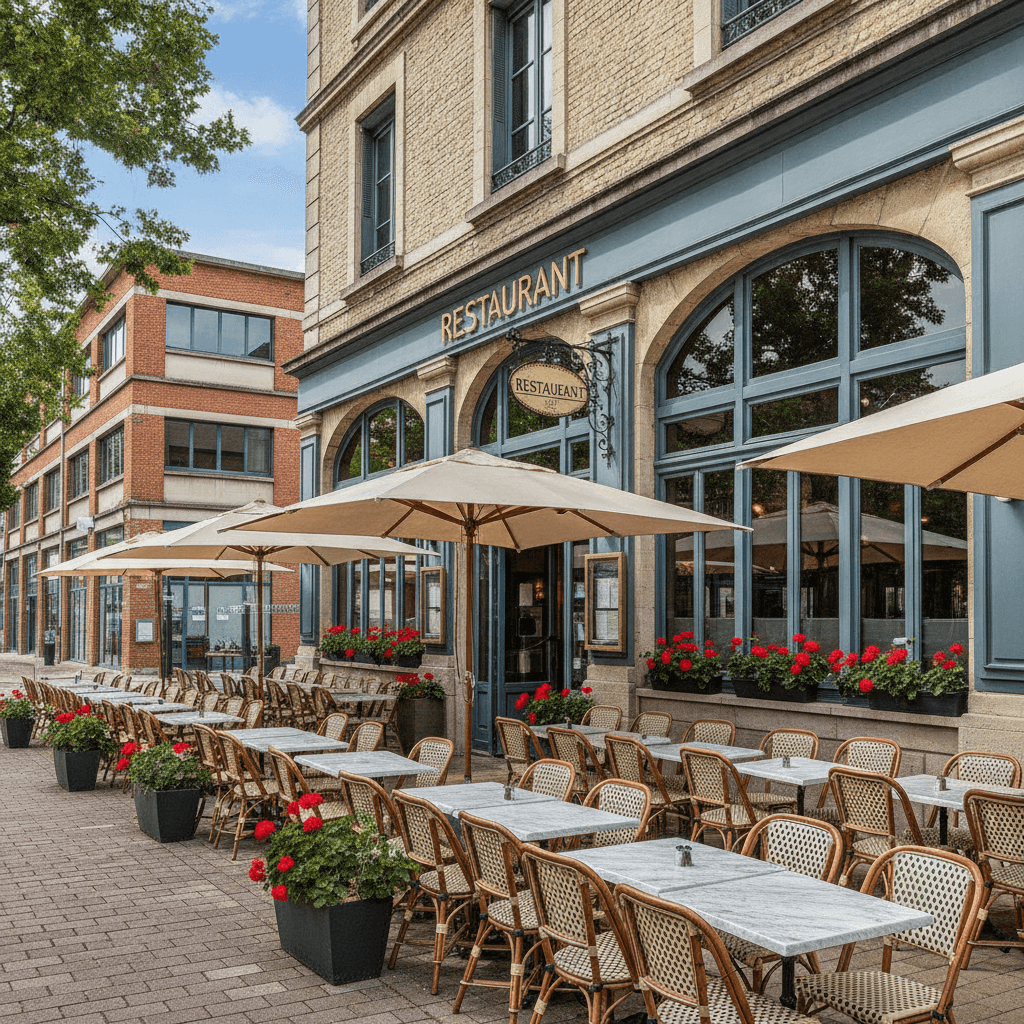 Restaurant 355m² à Lyon : terrasse - licence IV