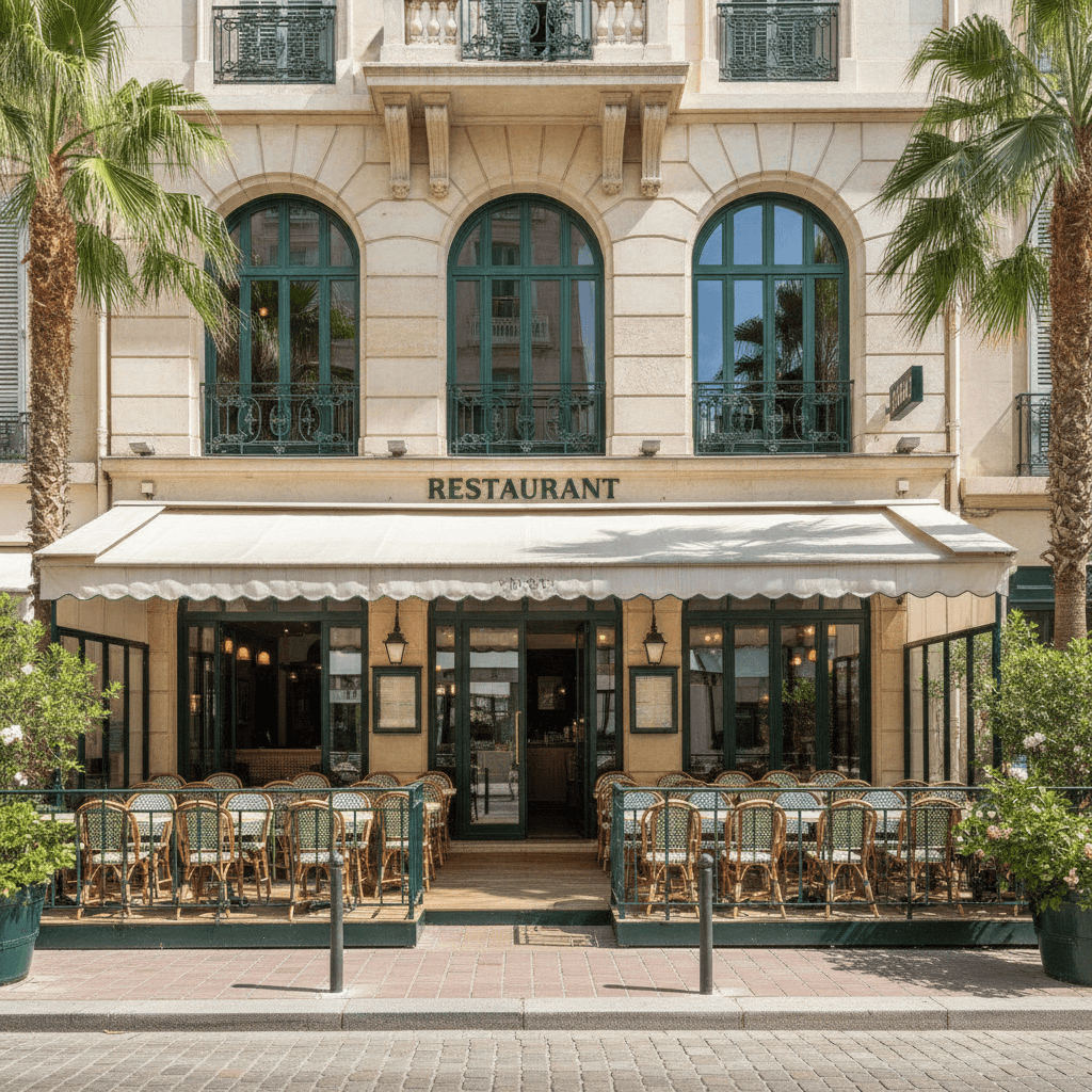 Restaurant 80m² à Cannes : terrasse - extraction - Image 1