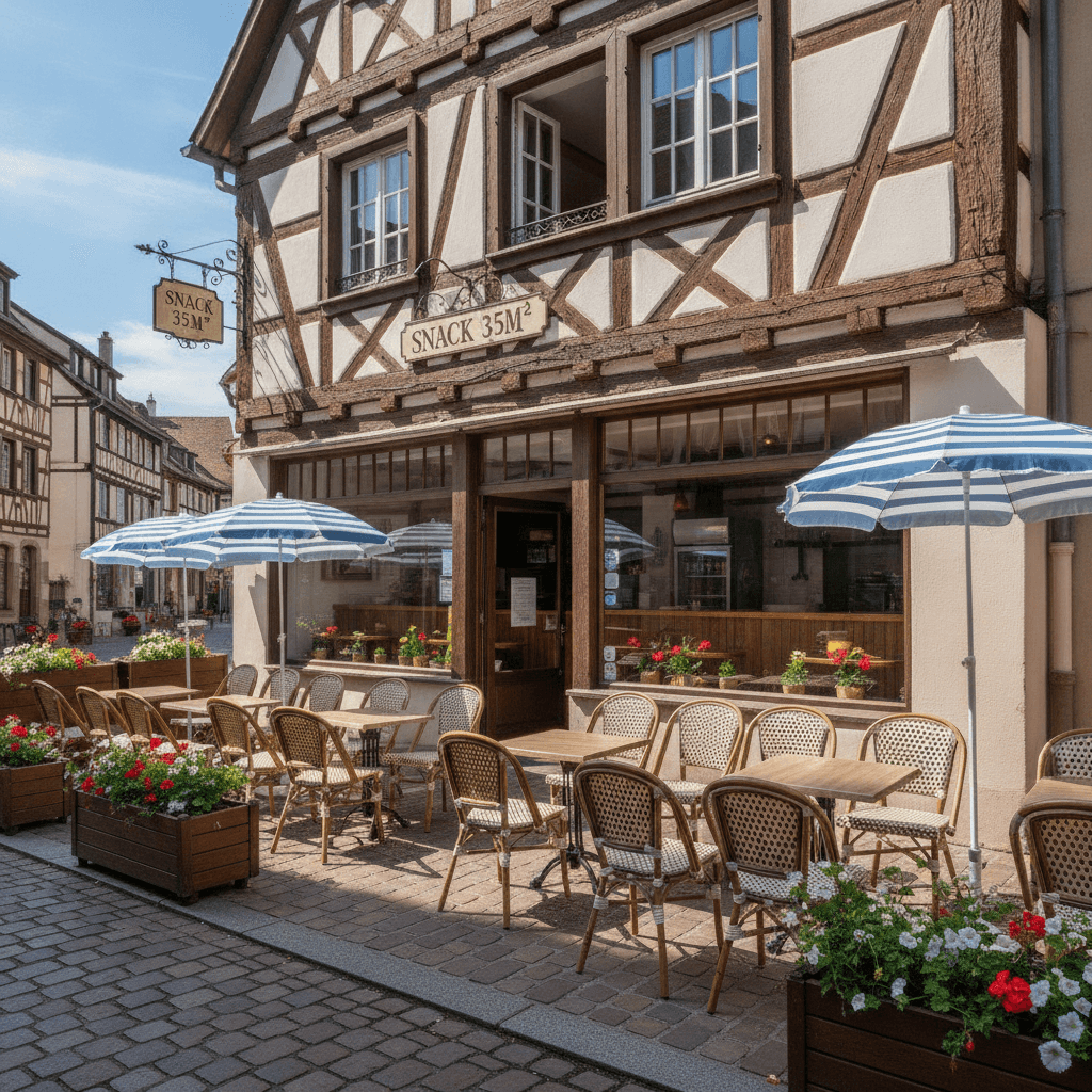 Snack 35m² à Colmar : terrasse - cuisine équipée - Image 1