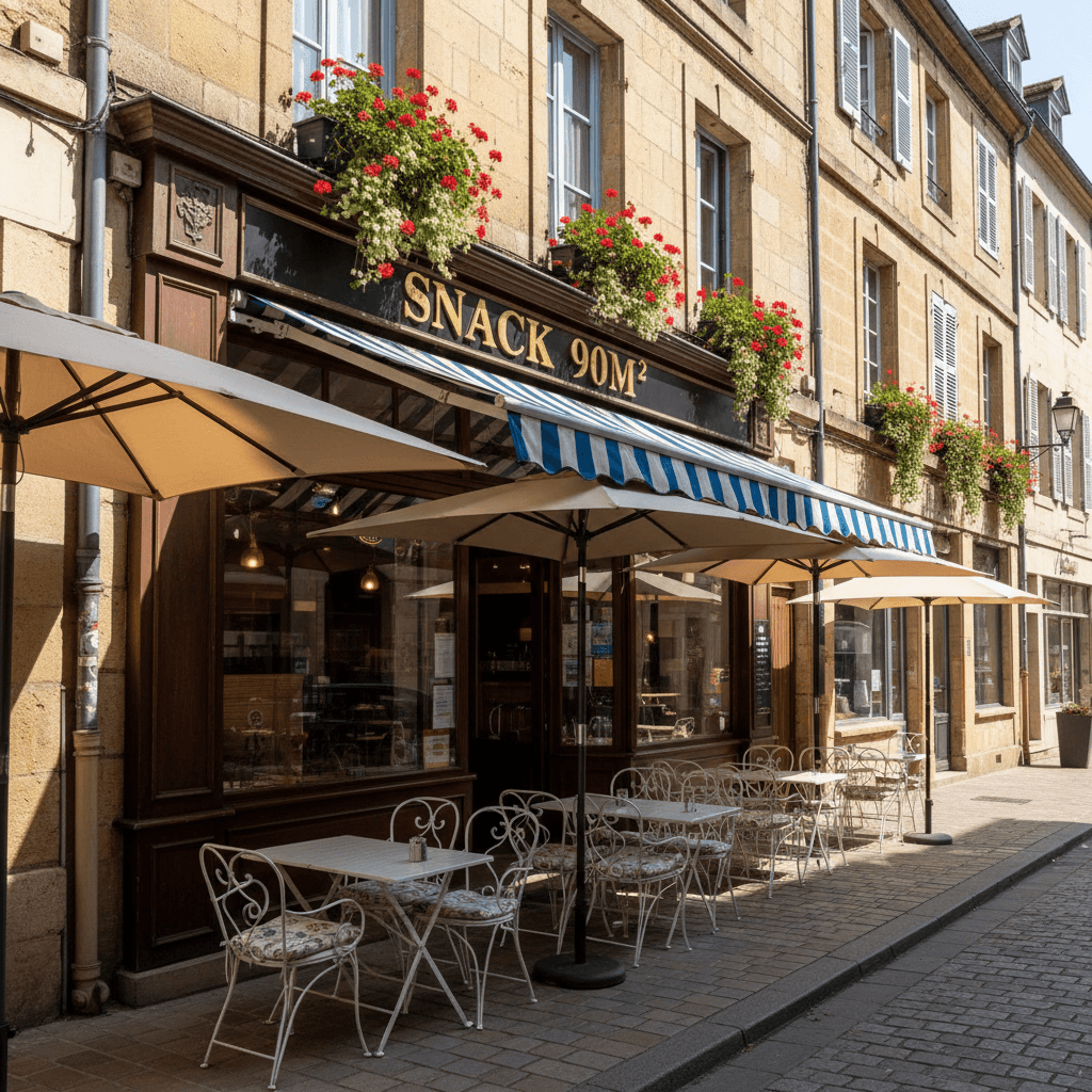 Snack 90m² à Périgueux : terrasse - Image 1