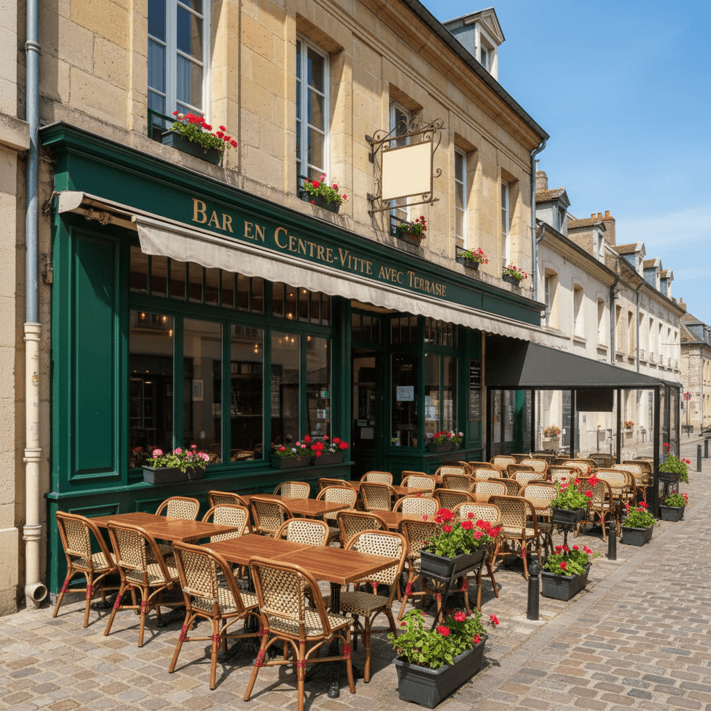 Bar-brasserie 130m² à Beauvais : terrasse - licence IV - Image 1
