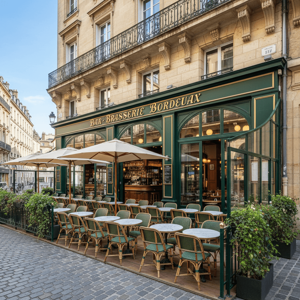 Bar-brasserie 612m² à Bordeaux : terrasse - licence IV